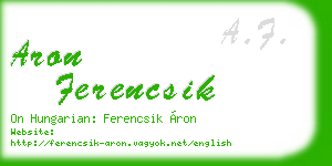 aron ferencsik business card