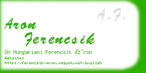 aron ferencsik business card